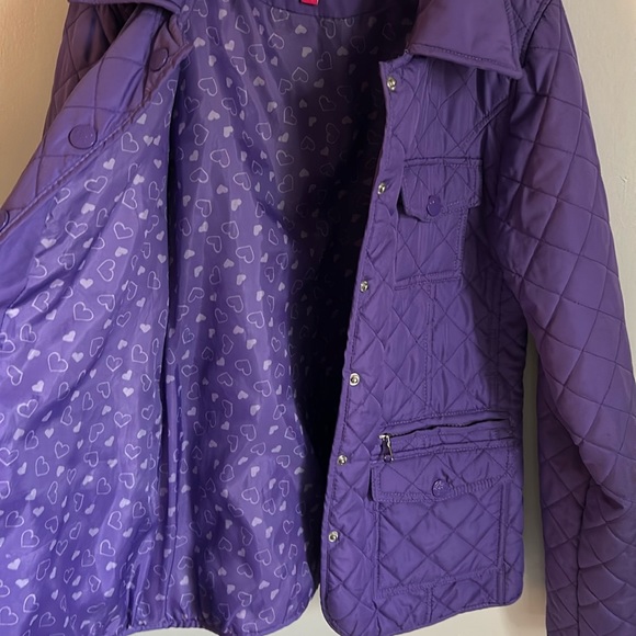 Dollhouse Outwear Girl’s Quilted Fitted Lightweight Purple Winter Jacket - Picture 8 of 11